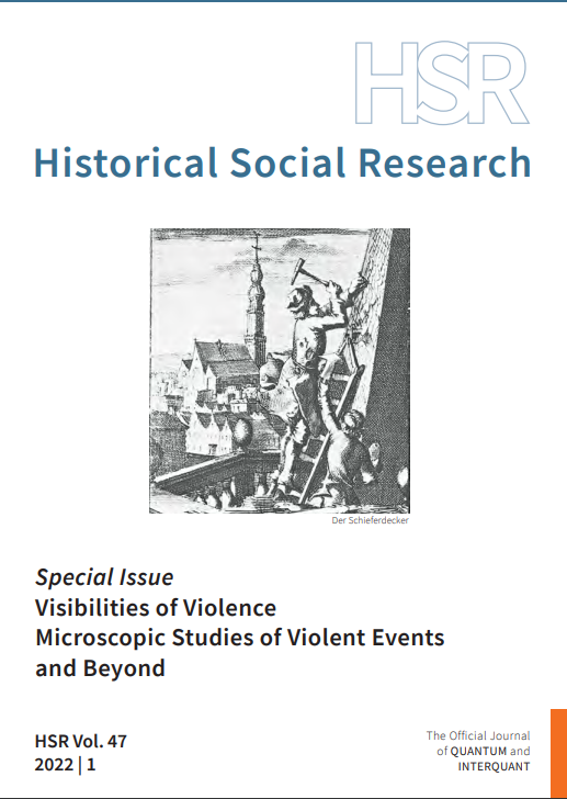 Rene Tuma co-editor of a special issue on violence in Historic Social Research 